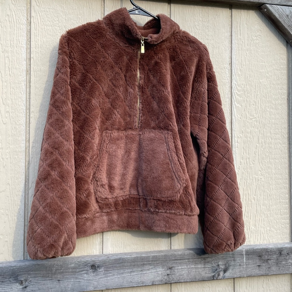 No boundaries brown autumnal quilted pullover sweater - Picture 1 of 13